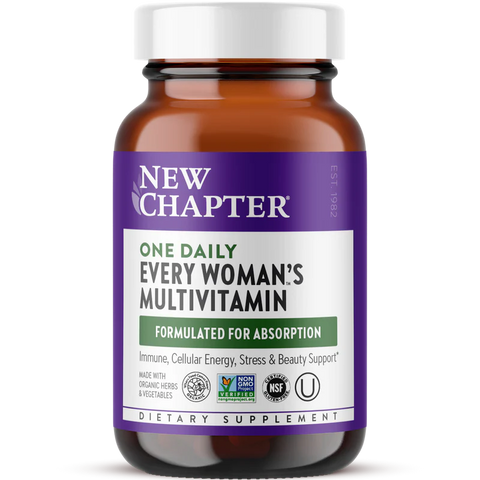 New Chapter’s women’s multivitamin, taken once daily, offers nutrition crafted for your overall wellness