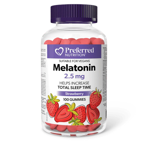 Preferred Nutrition Melatonin 2.5 mg helps restore the natural sleep-wake cycle for better, more restorative sleep.